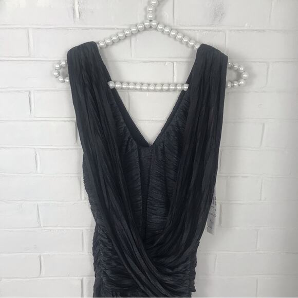 NWT Nicole Miller Sample Black Drape Formal Cocktail Dress Size 4 - Picture 5 of 15